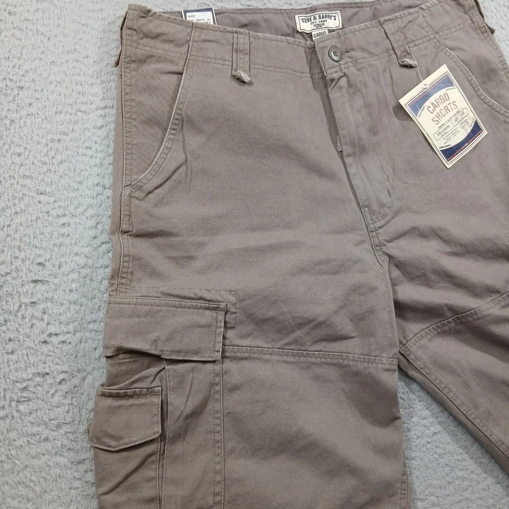 Steve & Barry's Mens Cargo Shorts Taupe Size 34 NWT‎
